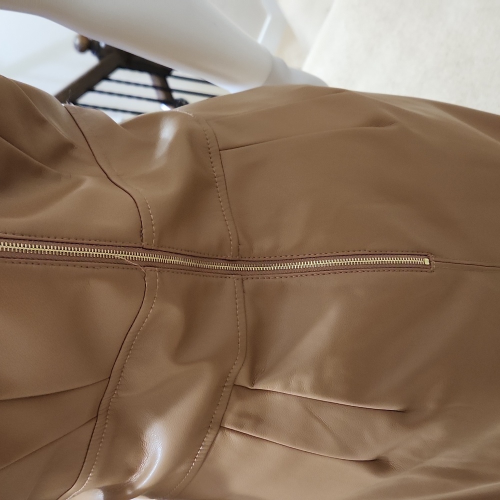 HOST PICK😍 Calvin klein faux leather dress NWT (Necklace NOT included). - Picture 6 of 10